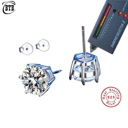925 Sterling Silver Moissanite Stud Earrings GRA Certified - Smarsty