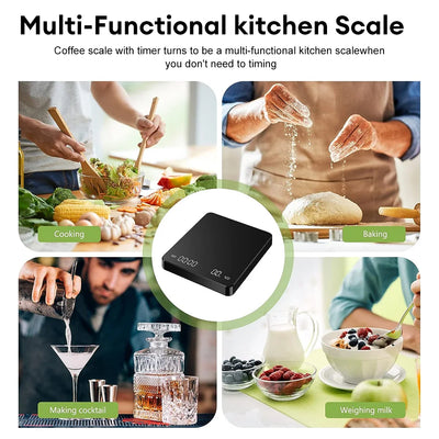 Digital Coffee Scale with Timer and LED Display - Smarsty