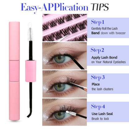 GROINNEYA DIY Eyelash Extension Kit with 280 Clusters - Smarsty