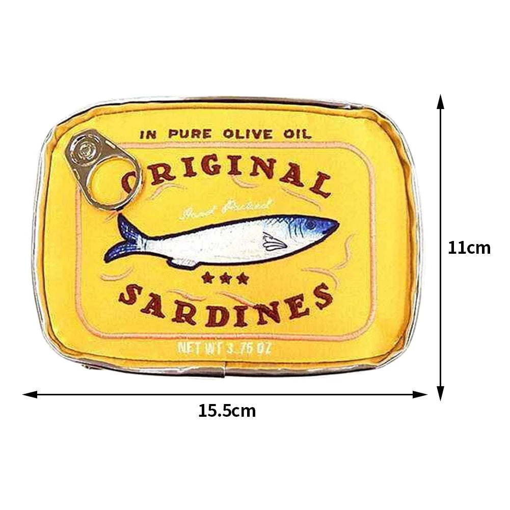 Canned Sardines Style Storage Bag Cute Bath Travel Bag Creative Portable Fashion Zipper Multi-function Soft for Weekend Vacation - Smarsty
