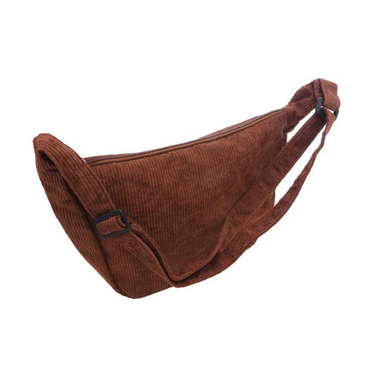 Corduroy Shoulder Bag Minimalist Crossbody For Women - Smarsty