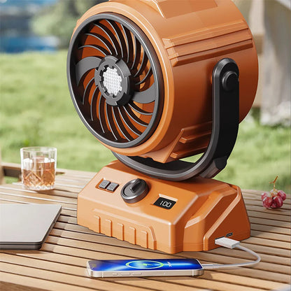 Camping Fan 20000mAh Rechargeable Portable Camping Circulator Fan Wireless Tent Ceiling Fan with LED Light and Hook