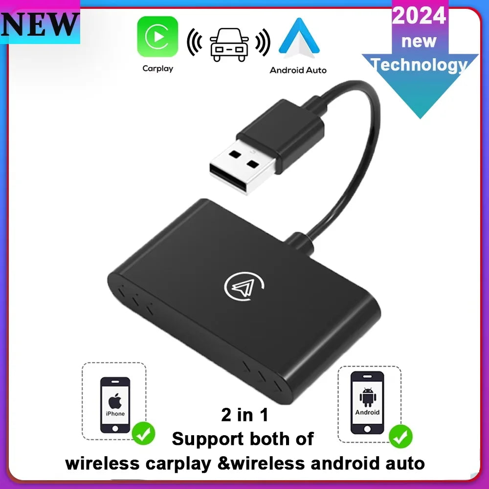 Wireless CarPlay Android Auto 2in1 Adapter Fast Connect - Smarsty