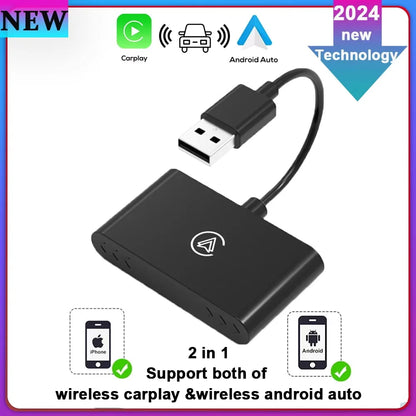 Wireless CarPlay Android Auto 2in1 Adapter Fast Connect - Smarsty