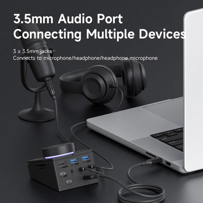 USB C Hub Docking Station Shortcut Buttons Volume Control - Smarsty