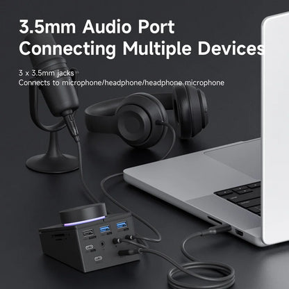 USB C Hub Docking Station Shortcut Buttons Volume Control
