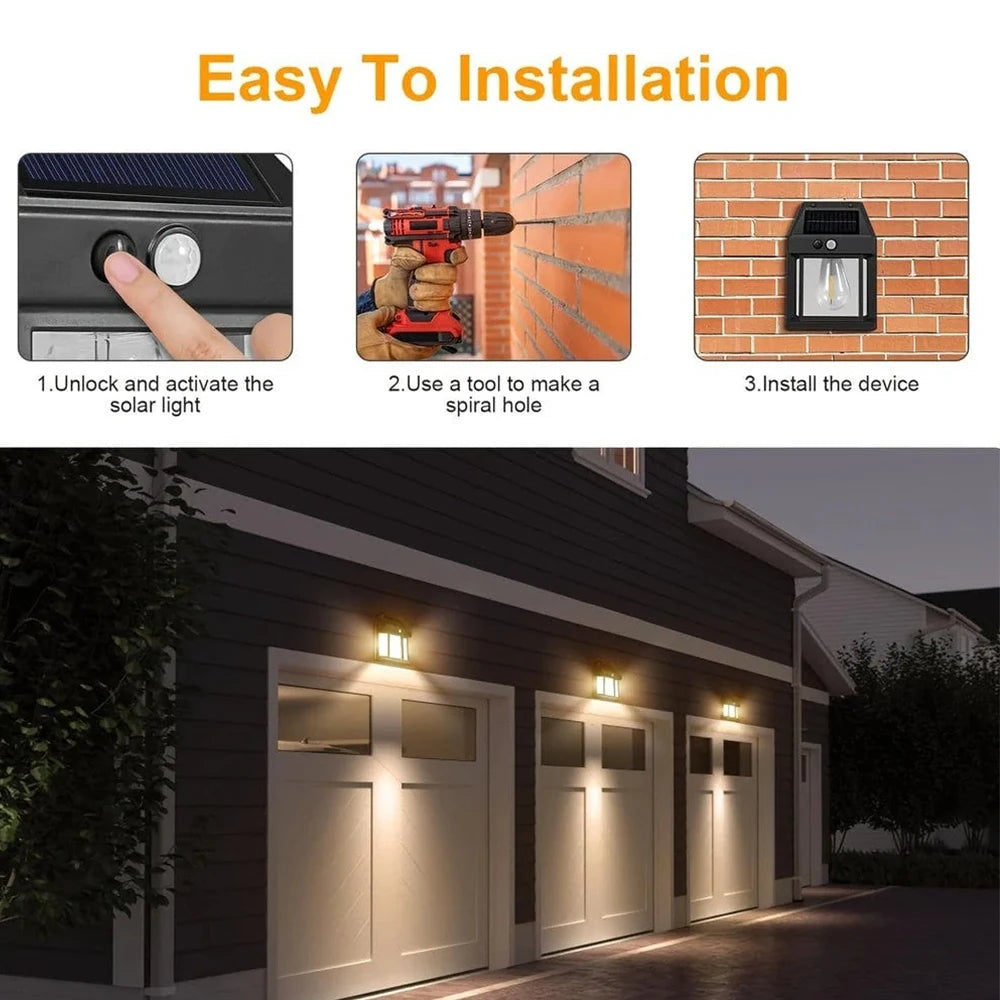 LED Solar Wall Light with Motion Sensor and Three Modes - Smarsty