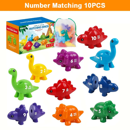 Dinosaur Matching Game Toys Alphabet Matching / Number Matching Montessori Toy for Kids Learning Colors Numbers Letters Toy