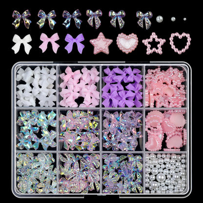 3D Mixed Pearl Heart Nail Charms for DIY Art - Smarsty