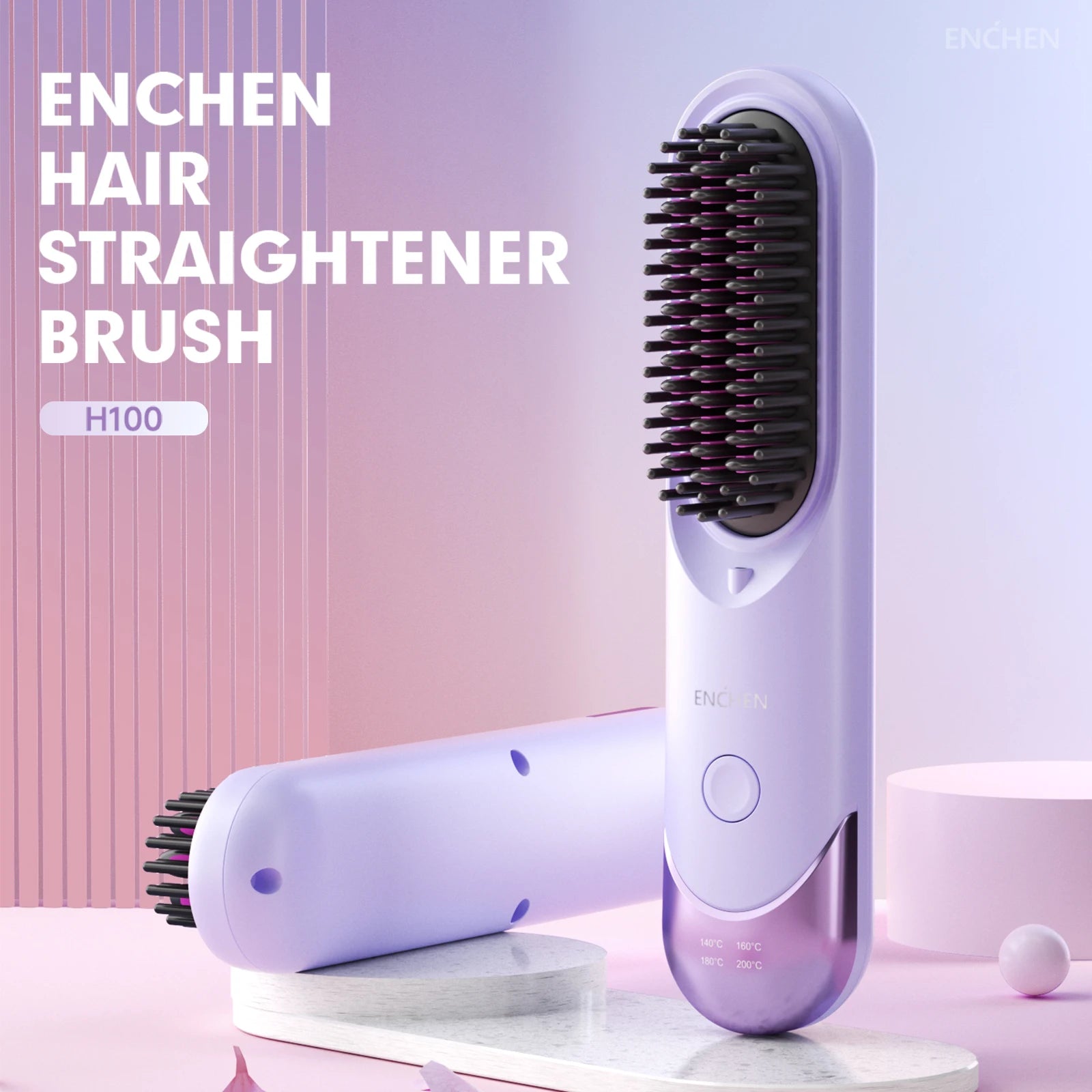 Professional Mini Straightener Brush with Negative Ions - Smarsty
