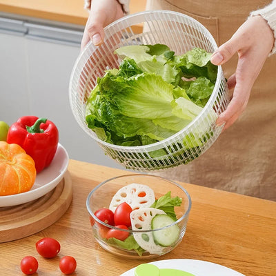 Multifunctional Household Manual Vegetable Dehydrator - Salad Spinner with Fruit, Lettuce Drain Basket | Home Kitchen Gadgets by Smarsty