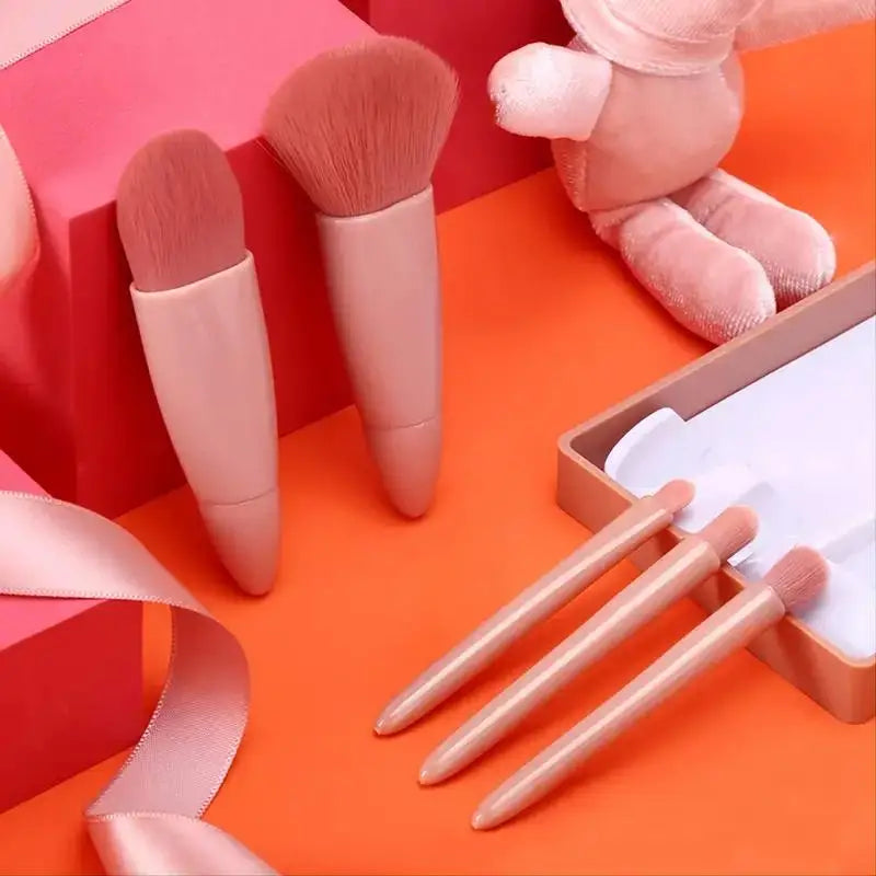 Travel Size Makeup Brushes Set with Case and Mirror - Smarsty