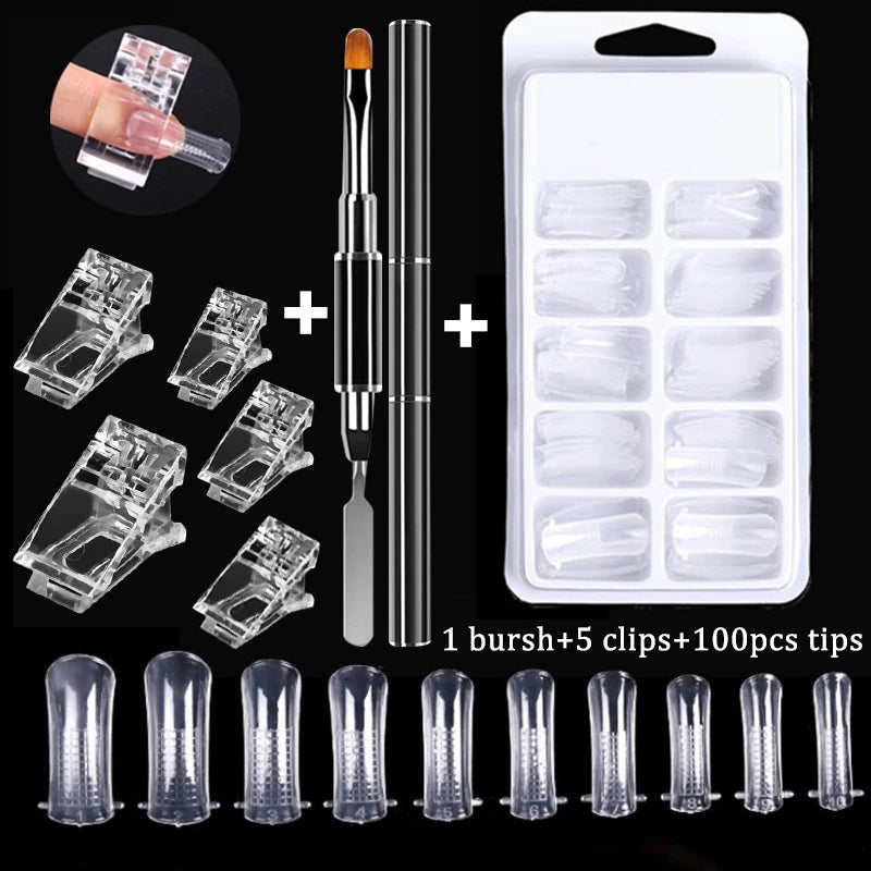 100 Pcs Acrylic Fake Nails Full Set for Easy Manicure - Smarsty