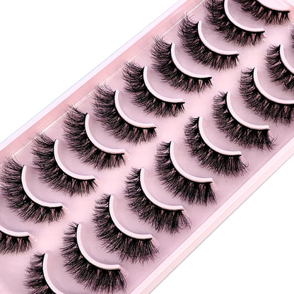 10 Pairs Handmade Faux Mink Eyelashes for Natural Look - Smarsty
