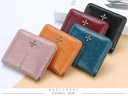 2023 New Mini Women Wallets Free Name Engraving Fashion Small Wallets Zipper PU Leather Quality Female Purse Card Holder Wallet