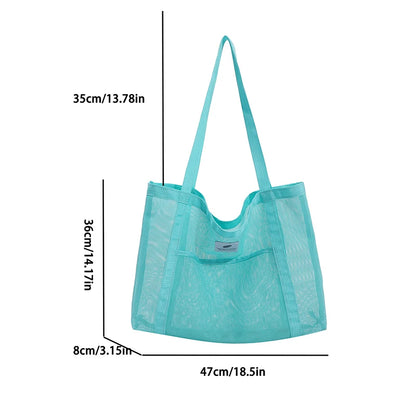 Transparent Mesh Shoulder Bag for Travel and Beach - Smarsty