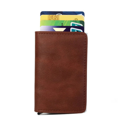 Rfid Aluminum Men Wallet Card Holders Purse Carbon Fiber Men Business Slim Thin Smart Wallet Credit Cardholder Case Note Holder