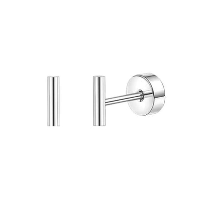 Stainless Steel Heart Moon Ear Studs Screw Back Cartilage - Smarsty