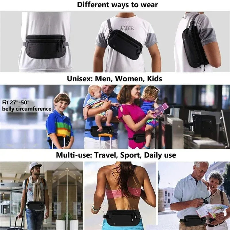 1pcWaterproof Anti-theft Invisible Running Waist Bag Multi-functional Ultra-thin Travel Cell Phone Bag For Men Women Cycling Bag - Smarsty