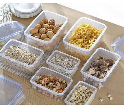 Kitchen Refrigerator Sealed Rectangular Refrigerator Storage Box with Lid Plastic Crisper Microwave-heated Lunch Box Storage Box by Smarsty