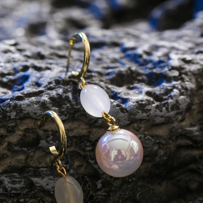Pearl Long Earrings With Rhinestones For Wedding Fashion - Smarsty