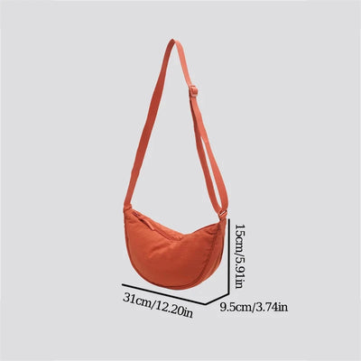 Nylon Shoulder Bag Large Capacity Womens Dumpling Style - Smarsty