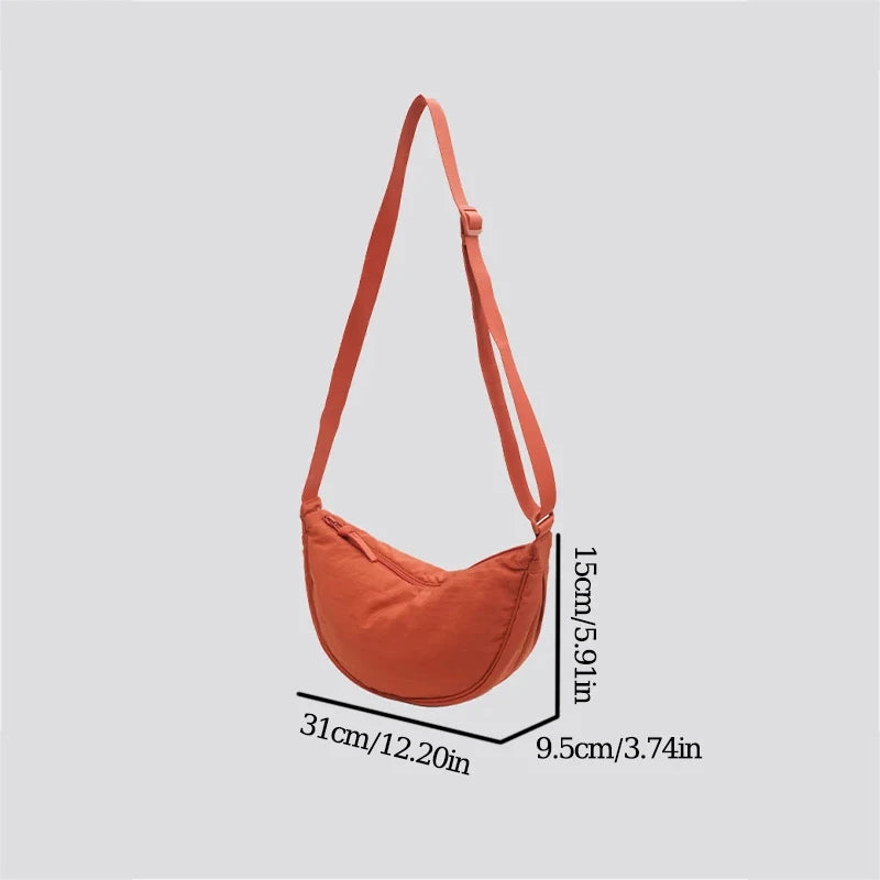 Nylon Shoulder Bag Large Capacity Womens Dumpling Style - Smarsty