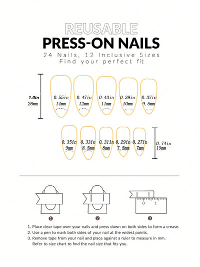 24PCS Medium Pink Black French Tip Press On Nails - Smarsty