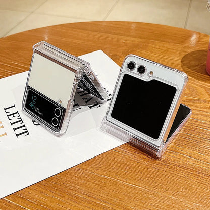 Clear Transparent Shockproof Folding Phone Case for Z Flip - Smarsty