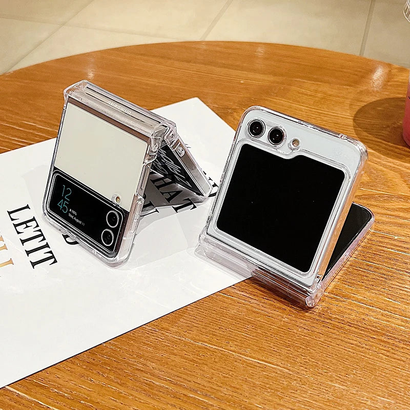 Clear Transparent Shockproof Folding Phone Case for Z Flip - Smarsty