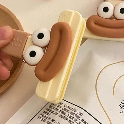 3pcs Creative Face Bag Sealing Clip Food Snack Clip Kitchen Tools Decorative Small Clip Refrigerator Plastic Food Bag Storage by Smarsty