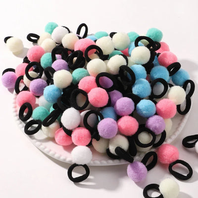 Kids Plush Ball Hair Bands Soft Comfortable Scrunchies - Smarsty