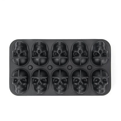 Skull Ice Ball Mold Silicone 3D Flexible Ice Cube Trays BPA Free Ice Trays For Freezer Horror Skull Head Cocktail Ice Ball Maker - Smarsty