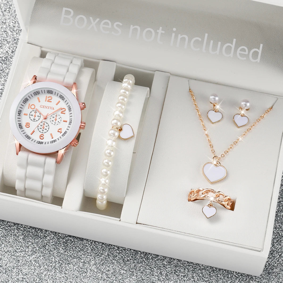 Women's Casual Silicone Band Quartz Watch Set - Smarsty