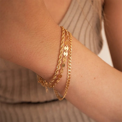 Gold Stainless Steel Twist Chain Bracelet for Women - Smarsty