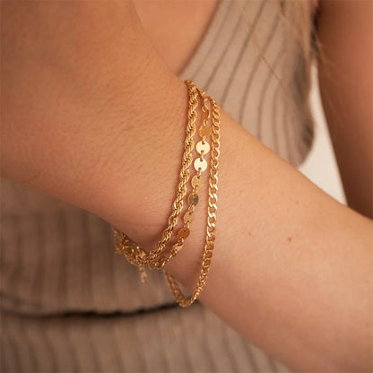 Gold Stainless Steel Twist Chain Bracelet for Women - Smarsty