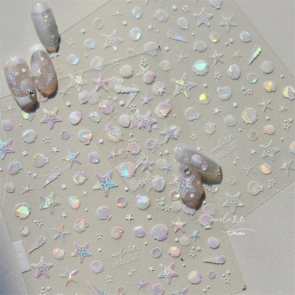 Summer Beach Nail Art Stickers with Ocean Designs - Smarsty