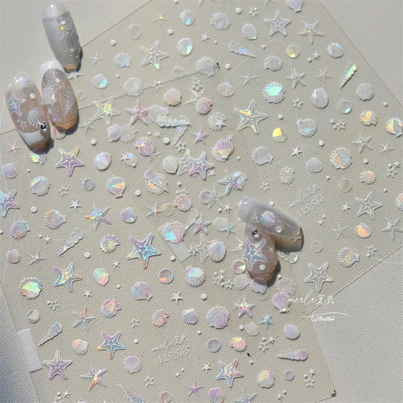 Summer Beach Nail Art Stickers with Ocean Designs - Smarsty