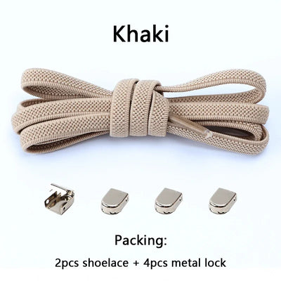 No Tie Shoe Laces Flat Elastic Shoelaces for Sneakers Tieless Shoelace Expand Shoestrings One Size Fits All Adult and Kids Shoes - Smarsty