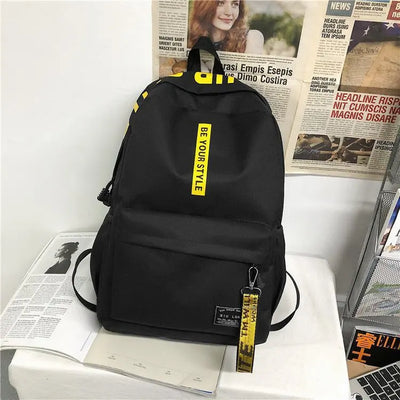 Fashion trend backpack backpack for men and women junior high school high school student bag large capacity korean version of th - Smarsty