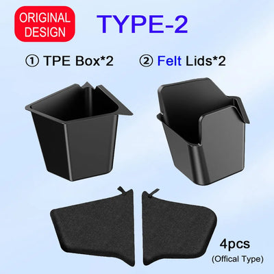 For Tesla Model Y Juniper Trunk Organizer Side Storage Box Boot Organizer Flocked TPE Mat Anti-dirty 2025 Car Travel Accessories - Smarsty