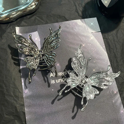 Large Hollow Butterfly Hair Claw Set Stylish Elegant Alloy - Smarsty