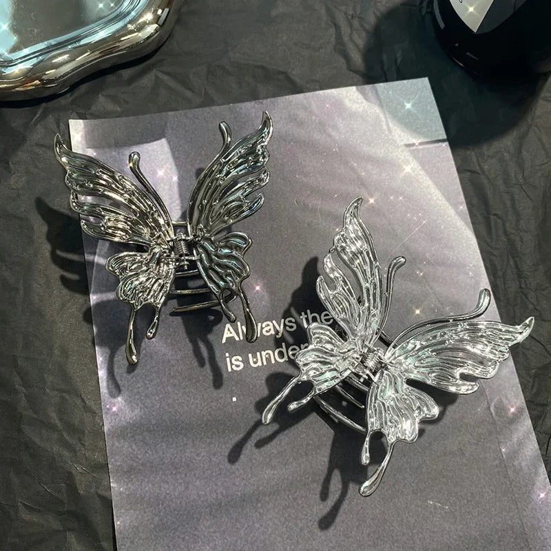 Large Hollow Butterfly Hair Claw Set Stylish Elegant Alloy - Smarsty