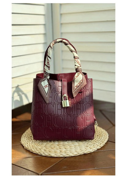 Large Capacity Handbag With Lock Design Luxury Crossbody - Smarsty