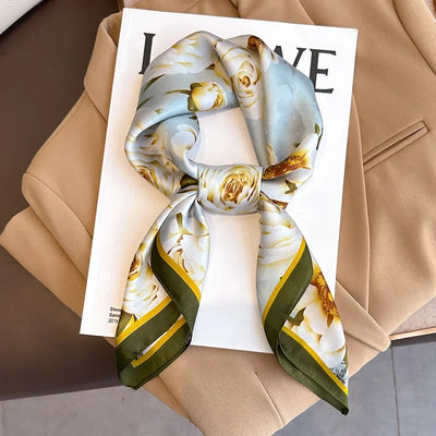 Luxury Women Silk Leopard Print Scarf Soft Satin Wrap - Smarsty