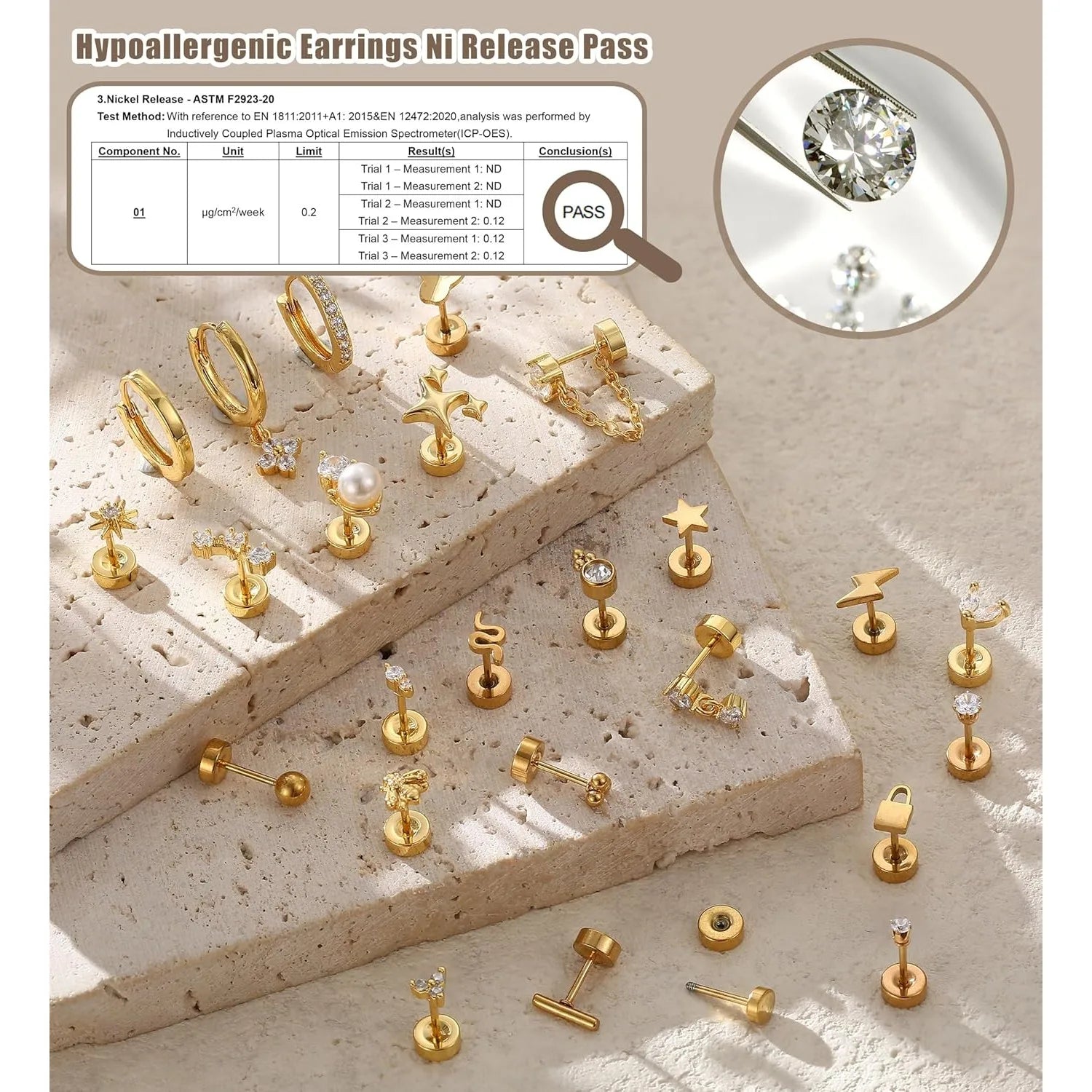 Stainless Steel Earrings For Sensitive Ears Slim Flat Back - Smarsty