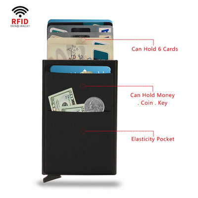 Rfid Credit Card Holder Men Thin Slim Mini Minimalist Wallets Luxury Metal Bank ID Cardholer Case Wallet for Men Carteras Choice - Smarsty