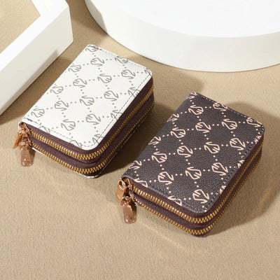 Chic Vintage Zippered Card Holder Wallet for Women - Secure Multi-Card Slots, Fashionable Faux Leather with Coin PurseLuxurious - Smarsty