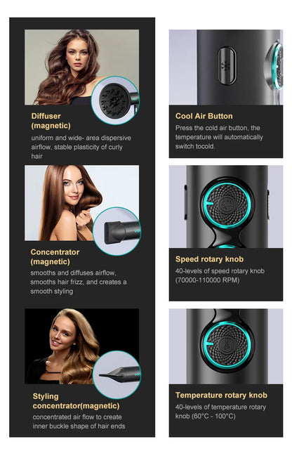Professional VGR Hair Dryer with Hot and Cold Settings - Smarsty