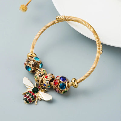 Fashion Stainless Steel Beaded Love Bracelet for Women - Smarsty